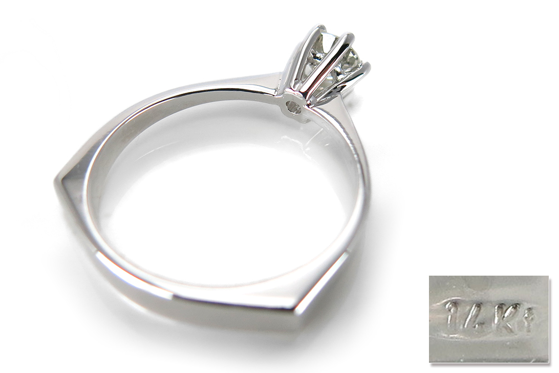 Damen Ring Brillantring Solitär 1 Brillant 0,50 ct 585 /- Weißgold [BRORS 10598] Foto 04